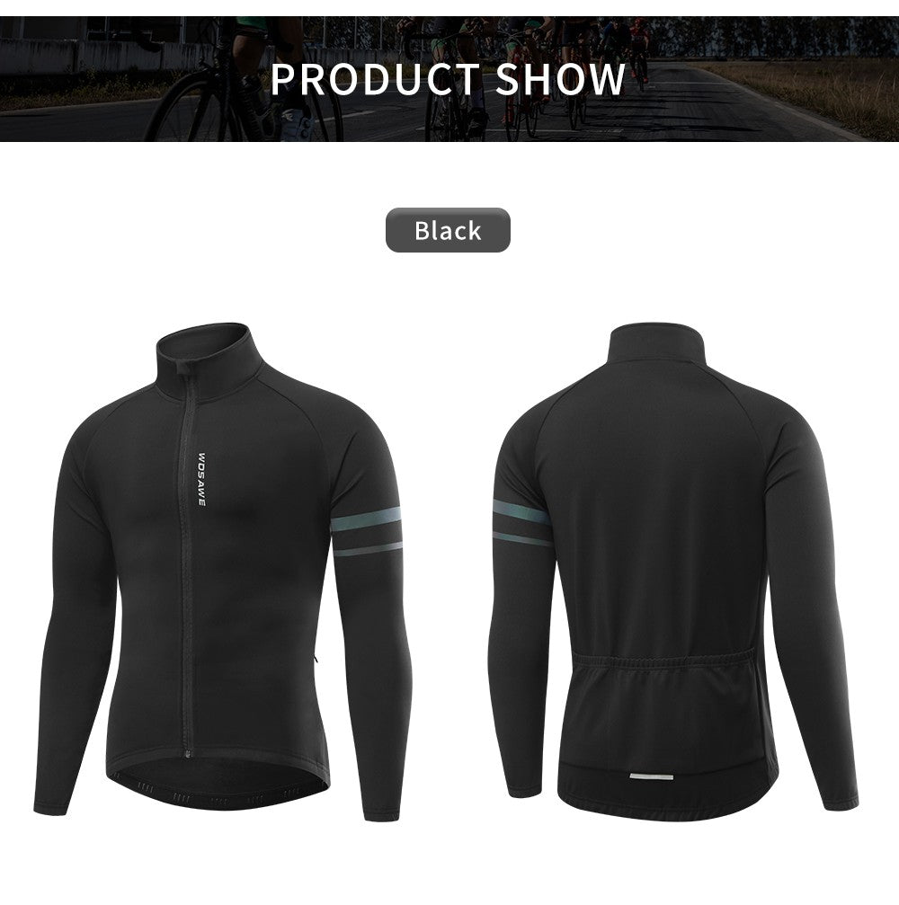 WOSAWE Men's Cycling Jersey Set Winter Fleece Cycling Jacket Pants Warm Long-sleeved Suit Bike Bicycle Jacket Riding Suit