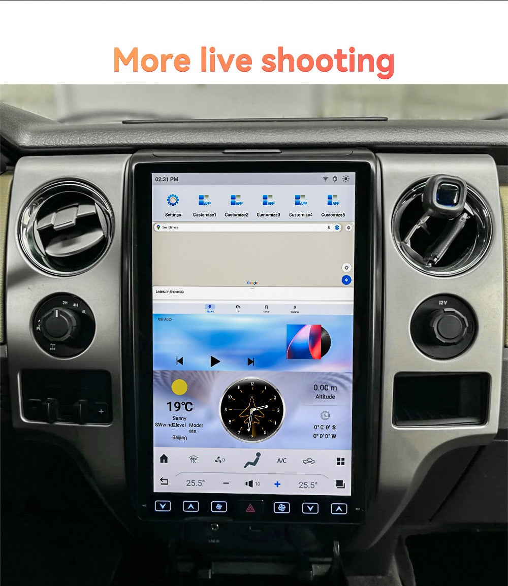 14.4 Inch Android 13 128GB For Ford F150 Raptor 2009-2014 Tesla Style Car GPS Navigation Multimedia Player Radio Tape Headunit