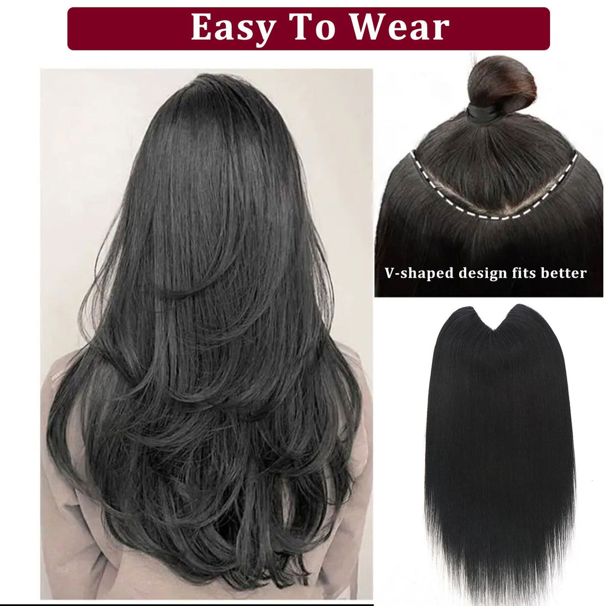 V Shape Clip In Human Hair Extensions Invisible Brown Blonde Highlight Toppers For Women Straight Brazilian Remy Hair 16Inch