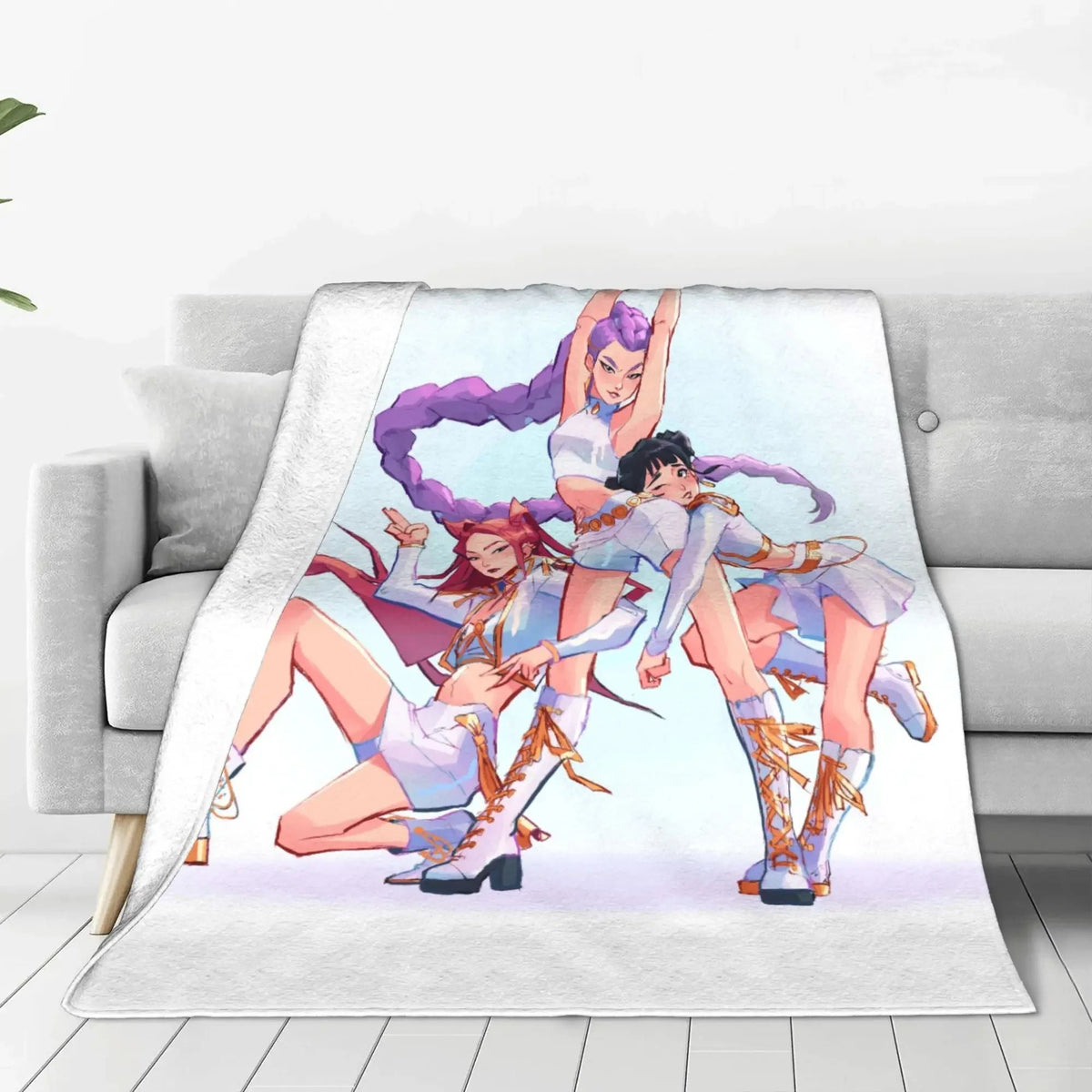 k-pop D-Demon Hunters Huntrix Saja Boys Blanket Super Warm Comfortable Plush Throw Blanket Child Home Decor Flannel Bed Cover