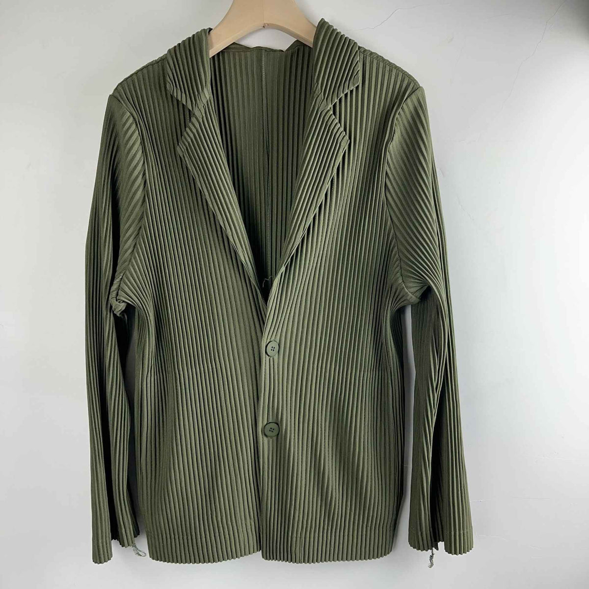 Miyake New 2025 Spring Suit Long Sleeve Pleated Pleated Men's Jacket Lapel Pleated Solid Color Fashion Loose Plisse Casual Top