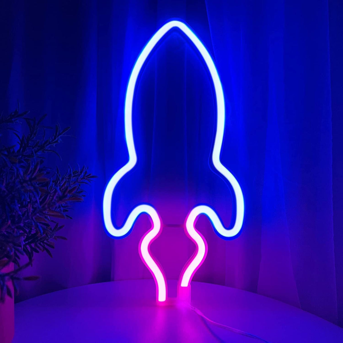 Neon Sign Alien Face Shaped Wall Hanging Lights for Home Game Room Saucerman Plant LED Night Lamps Xmas Party Holiday Art Decor