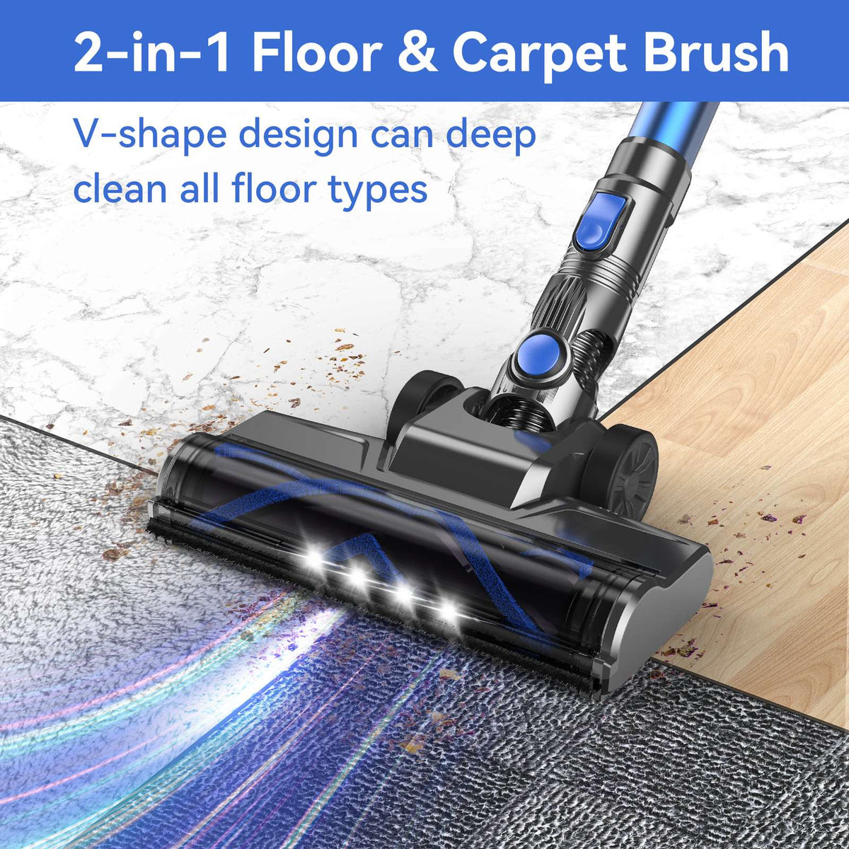 INSE N3S Cordless Vacuum Cleaner 6-in-1 Rechargeable Powerful Handheld Stick Vacuum with 2200mAh Battery for Carpet Hard Floor