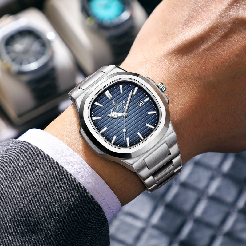 POEDAGAR Luxury Men Quartz Watch Waterproof Date Week Luminous Wristwatch Stainless Steel Men's Watches Male Clock Sports Reloj