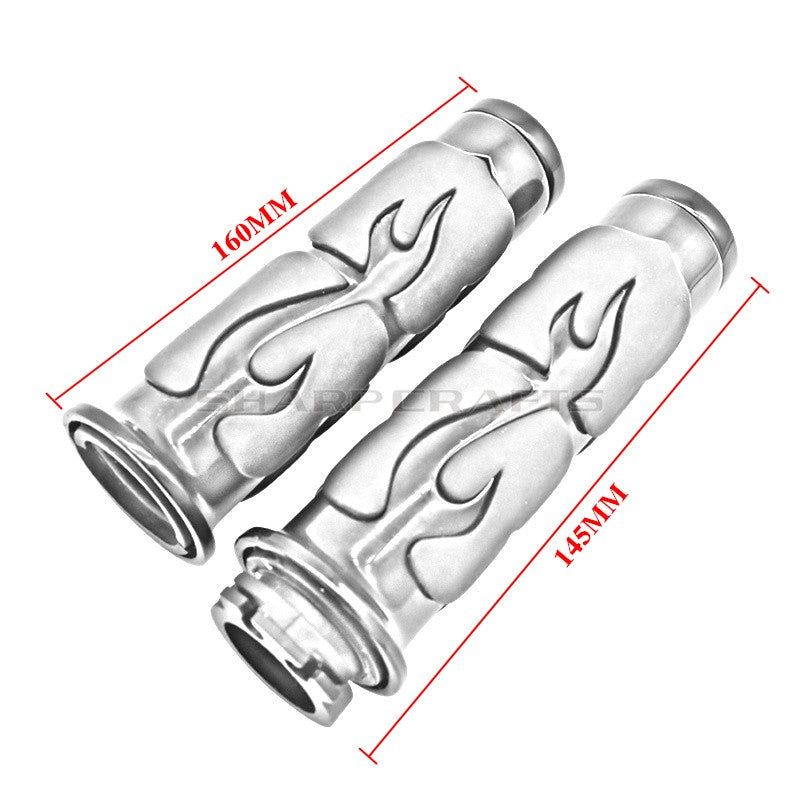 1" 25mm & 7/8'' 22mm Billet Rubber Flame Spike Hand Grips For Harley Honda Kawasaki Suzuki Yamaha Bikes Cruiser Chopper Custom