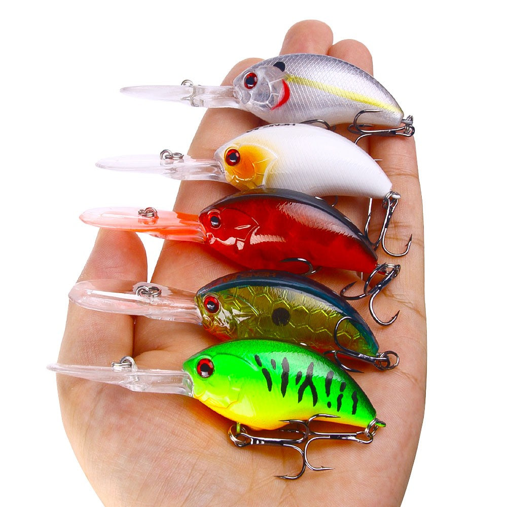 HENGJIA 13G 9CM Fishing Lures Rock Crank Bait Crankbait Minnow Bass Treble Hooks Swim Hard Lure Baits Wobbler Long Big Tongue