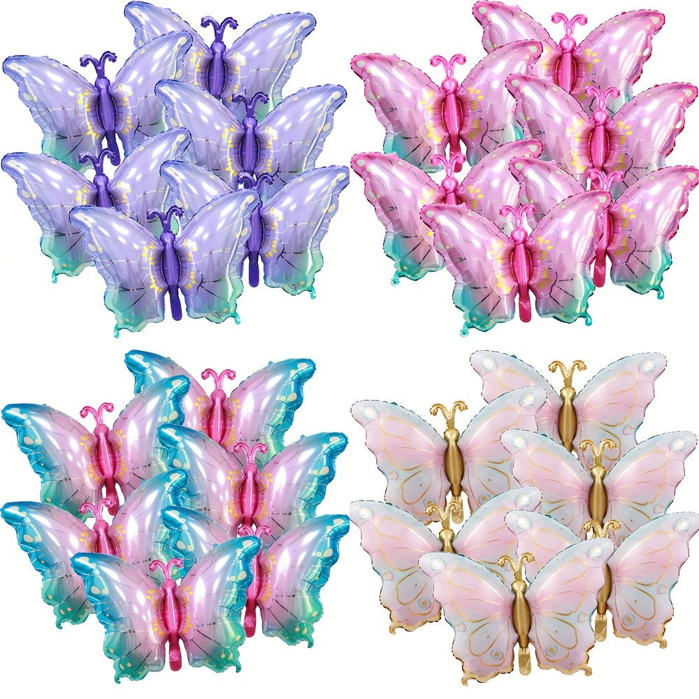 6pcs Colorful Butterfly Foil Balloons Butterfly Themed Balloons Girls Birthday Party Wedding Baby Shower Decoration Gifts