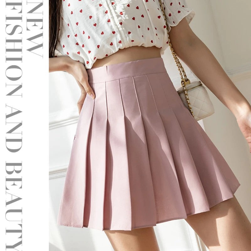 White Women Pleated Skirts Summer High Waist Zipper Girls Dancing JK Mini Skirts Black Fashion Student A Line Faldas 2024