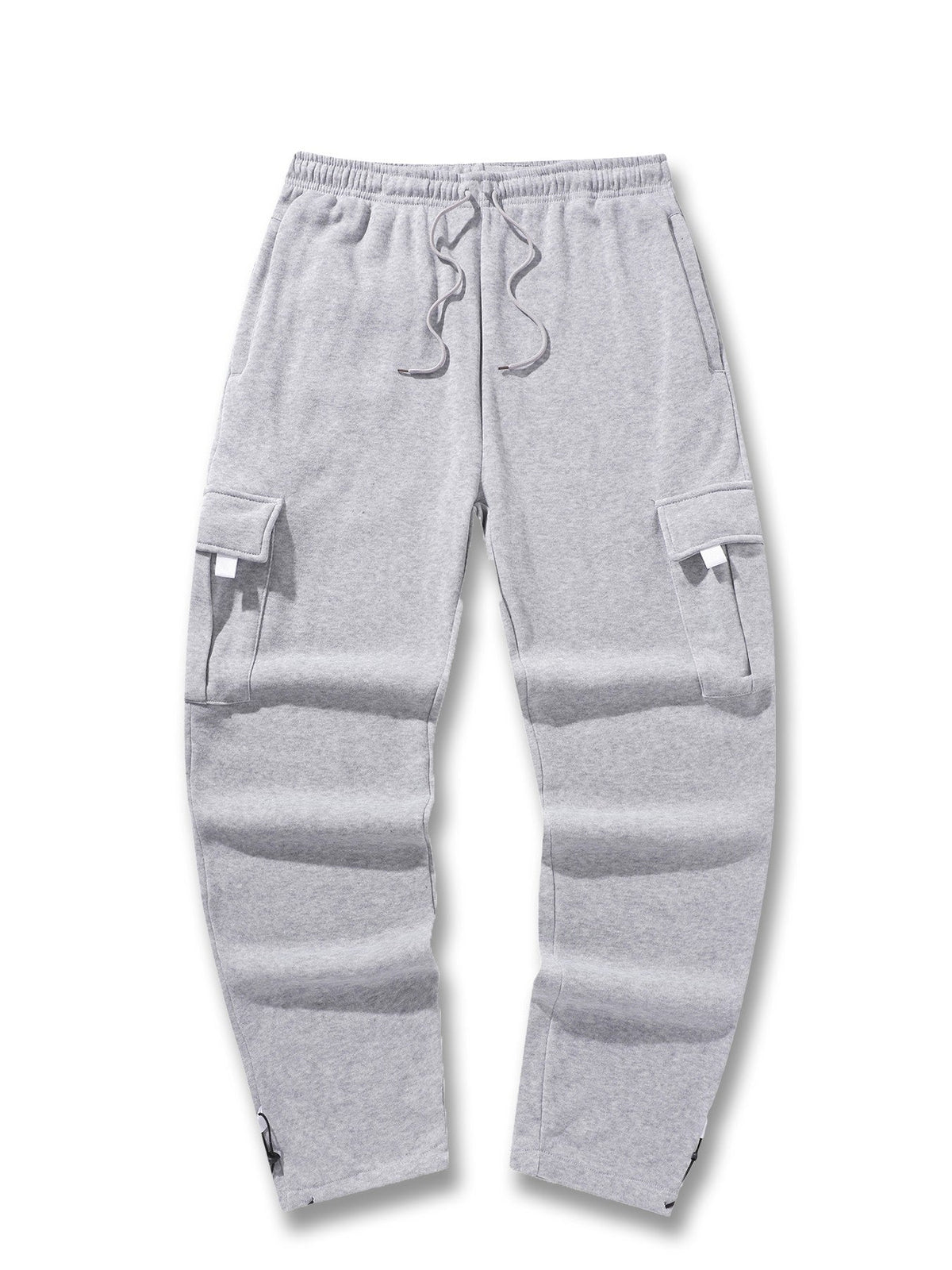 Mens Sweatpants Straight Fit Casual Pants Autumn Winter Men Running Jogger Sports Gym Trousers Solid Color Multi-pocket Pants