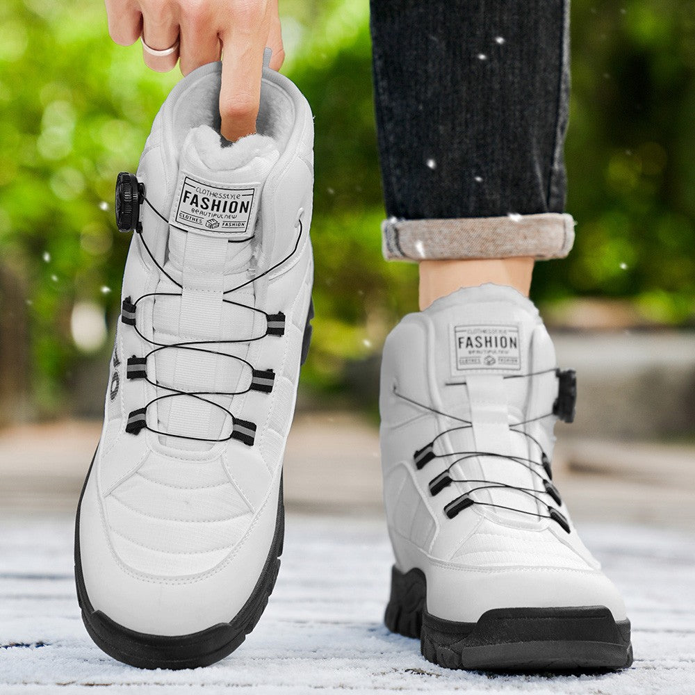 Winter New Swivel Buckle Fleece Waterproof Snow Boots Outdoor Non-slip and Wear-resistant