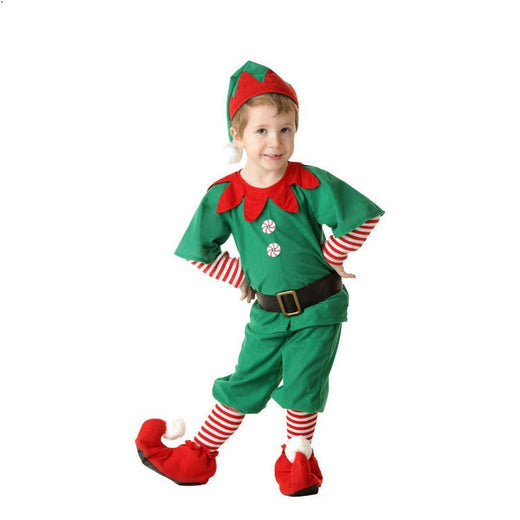 Kids Adult Christmas Clothing Set Kids Tops Pants Hat Belt Children Xmas Clothes Baby Boy Girl Birthday Outfit Elves Costume