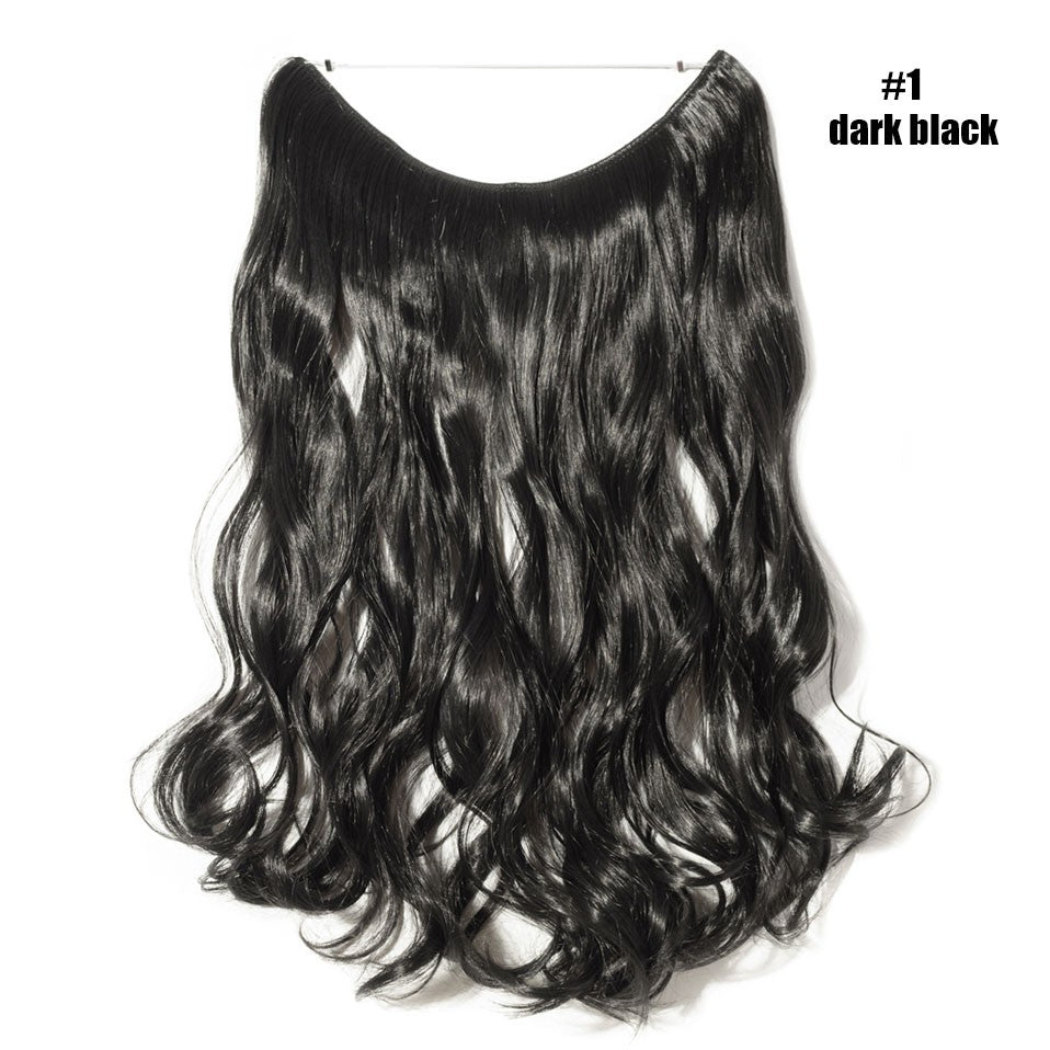 BENEHAIR Synthetic Invisible Wire No Clips In Hair Extensions Secret Fish Line Hairpieces Hair Extensions Fake Hair For Women