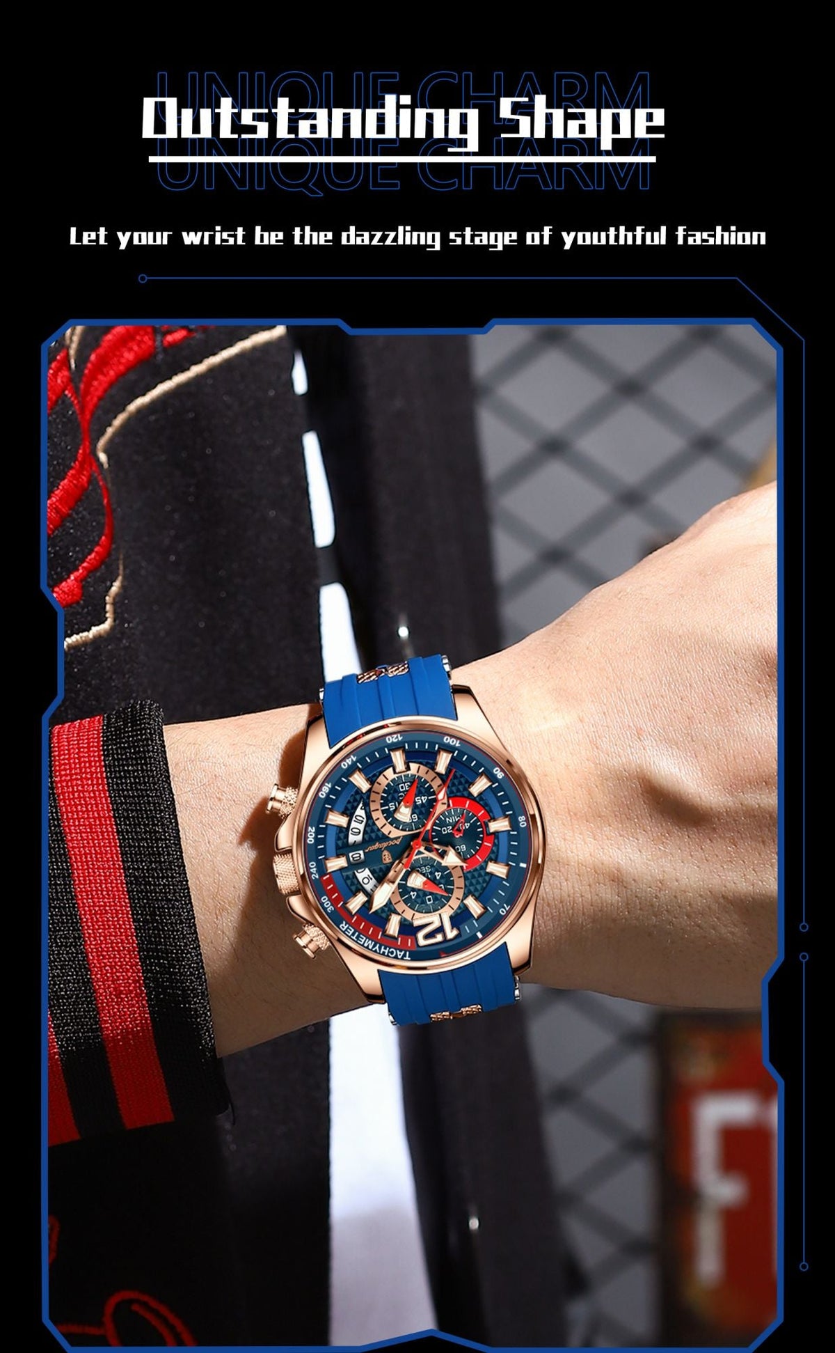 POEDAGAR Luxury Military Men Watch Calendar Chronograph Waterproof Luminous Man Wristwatch Fashion Silicone Quartz Men's Watches