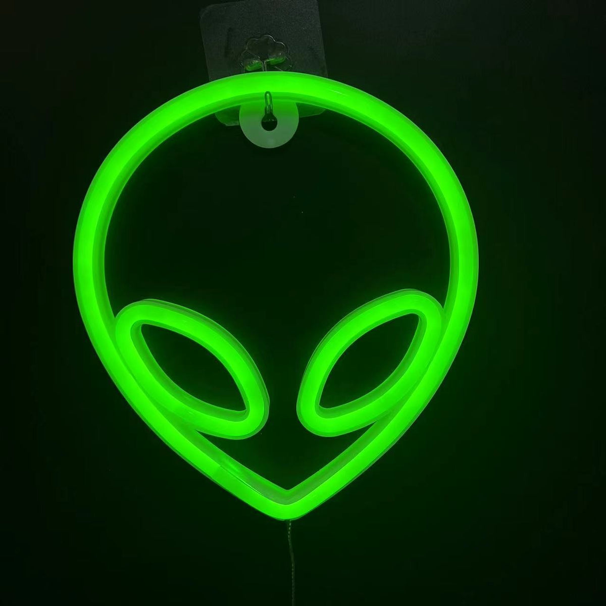 Neon Sign Alien Face Shaped Wall Hanging Lights for Home Game Room Saucerman Plant LED Night Lamps Xmas Party Holiday Art Decor