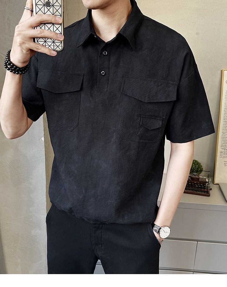 2025 High-end New Short-sleeved Men's Shirt Summer Fashion Trendy Brand Half-sleeved Thin Loose Casual Trend