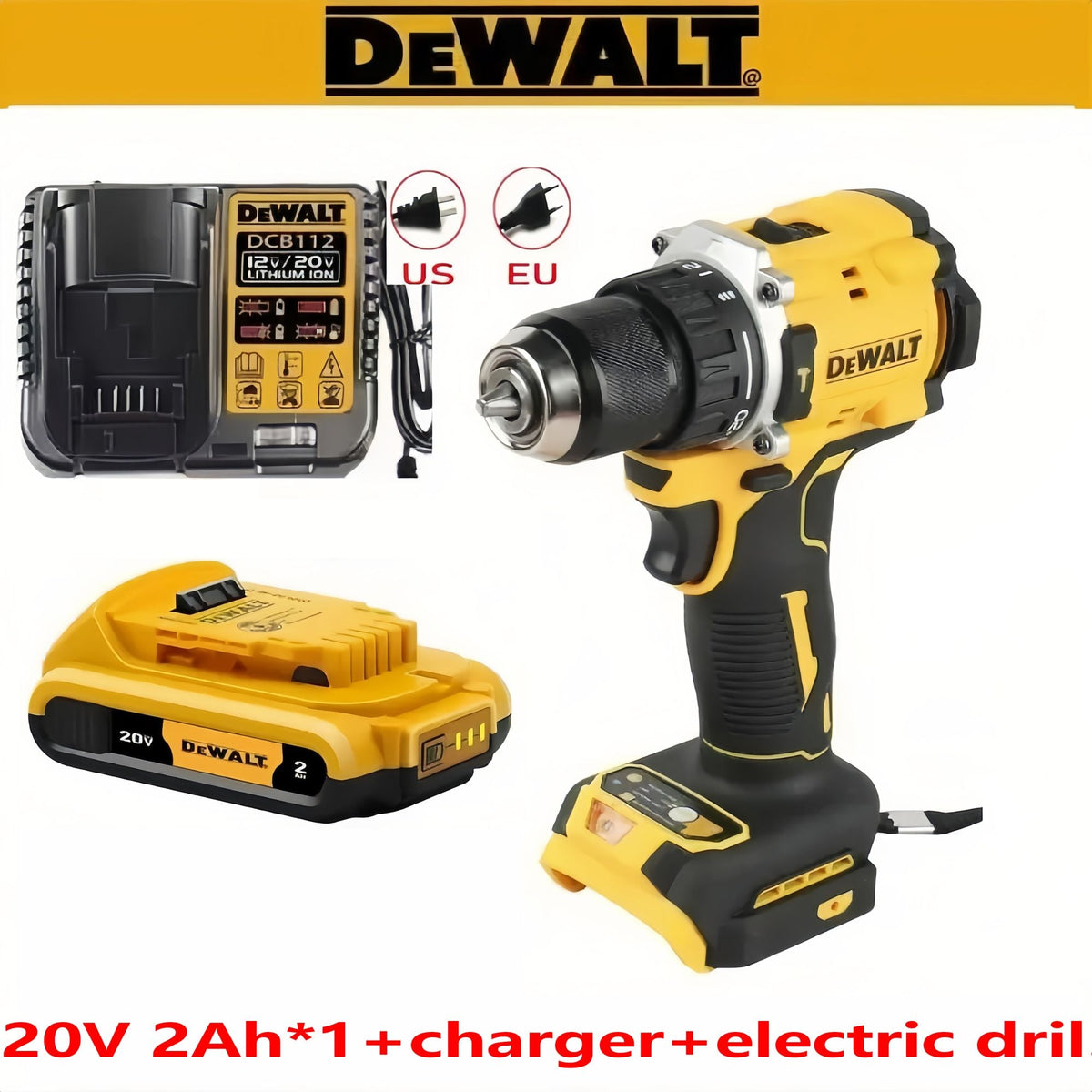 Genuine.DEWALT.DCD805. 20Vbattery +Power Tools Brushless Impact Drill Cordless Electric Screwdriver Multi-Function Hand Drill