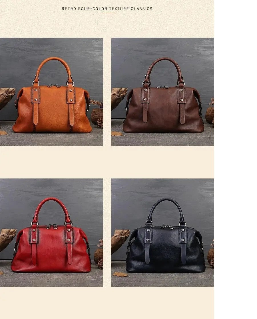 MOTAORA 2025 New Genuine Leather Satchel Tote Bag Top Handle Handbag Designer Shoulder Bag Large Capacity Cross Body Bag Vintage