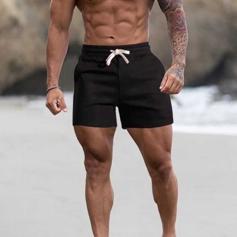 Summer Men Breathable Casual Gym Shorts Elastic Cotton Running Shorts Male Sport Basketball Shorts Blue Beach Shorts Man Clothes