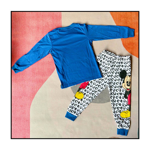 New Spring Autumn Classics Blue Mickey Children's Clothing Sets Girl Boy Sleepwear Clothes Kids Pajamas Set Baby Girls Pyjamas