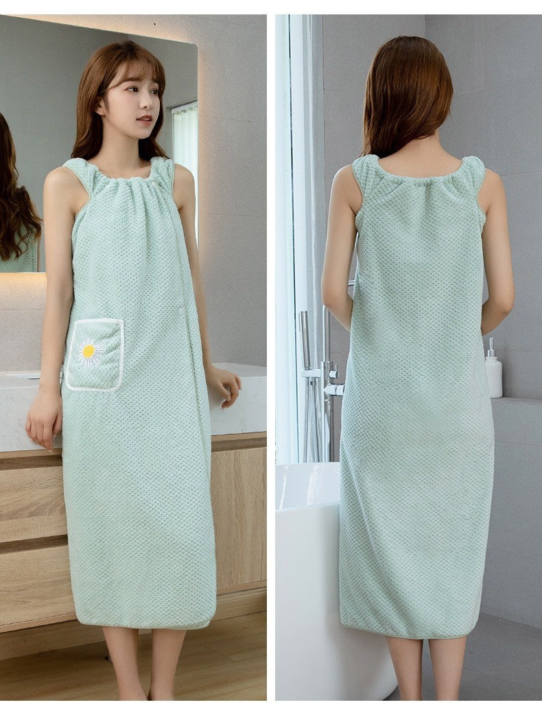 Large Bath towels For Body coral velvet Bath Towels Fashion Lady Wearable Fast Drying Beach Spa Bathrobes Bath Skirt