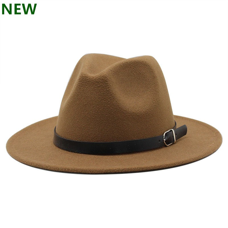 free shipping 2022 new Fashion men fedoras women's fashion jazz hat summer spring black woolen blend cap outdoor casual hat X XL