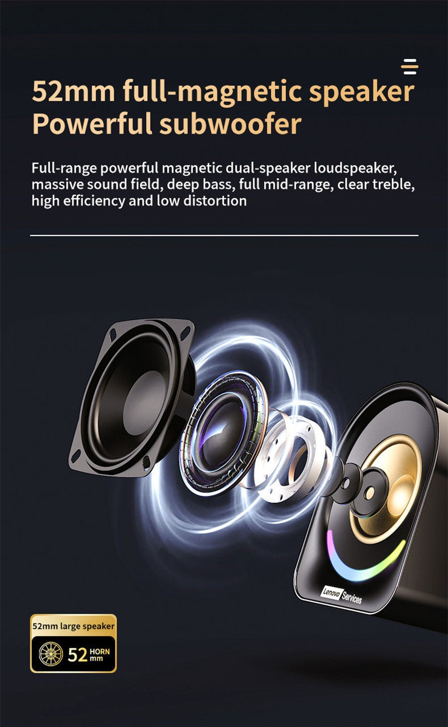 Lenovo Desktop Speakers Portable Small Speakers Computer Speakers Desktop Laptop Home Wired Mini Speakers Small Desktop Multimedia Laptop Speakers