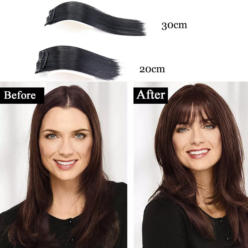 MERISI HAIR Synthetic Invisable Straight Hair Pads Clip In One Piece 2Clips Increase hair volume Hair Extensions Top Side Cover