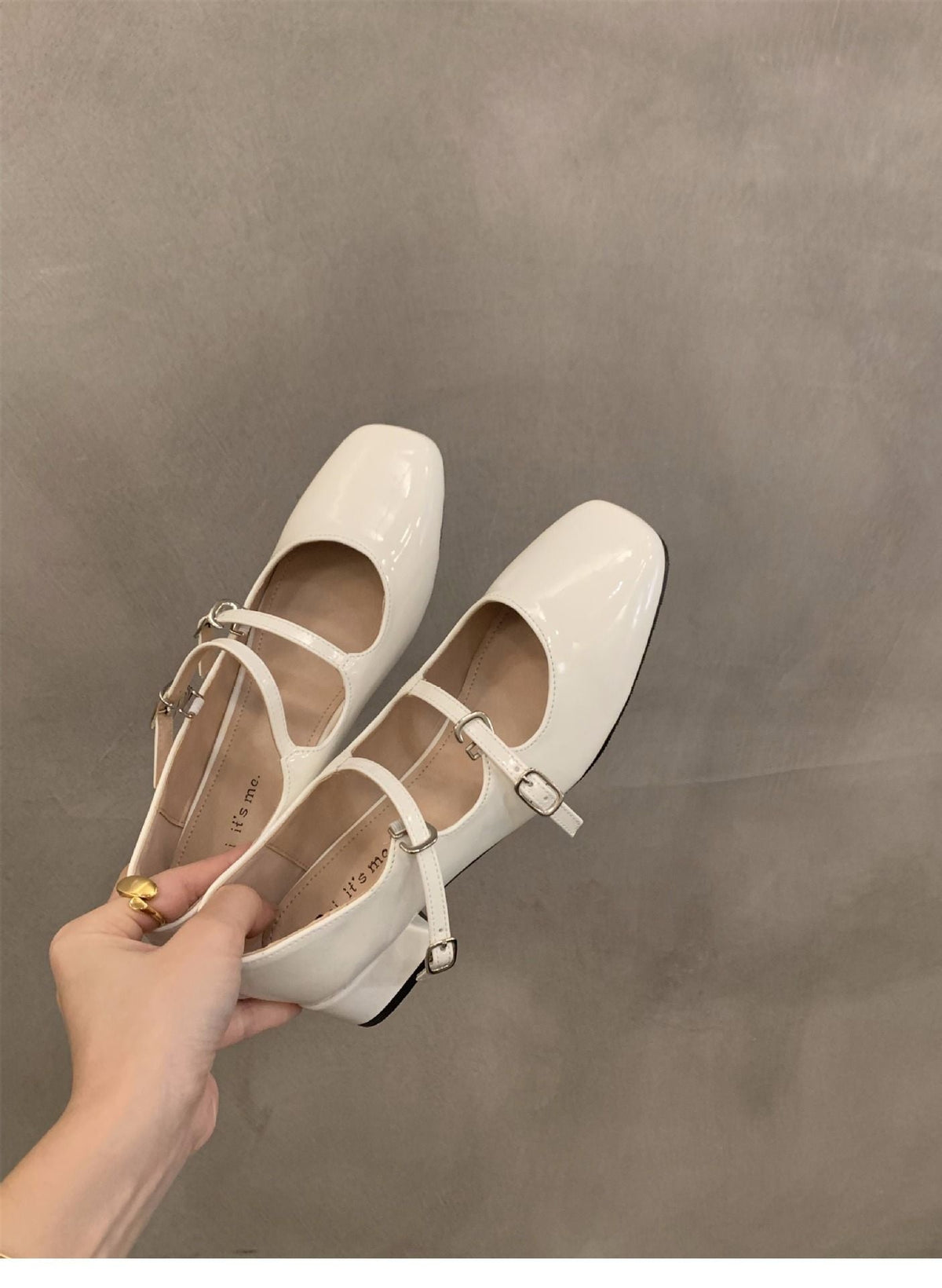 Mary Jane Shoes for Women Retro Medium Heel Women's Single Shoes Fashion Gloss Soft Comfort Ballet Shoes Zapatos De Mujer