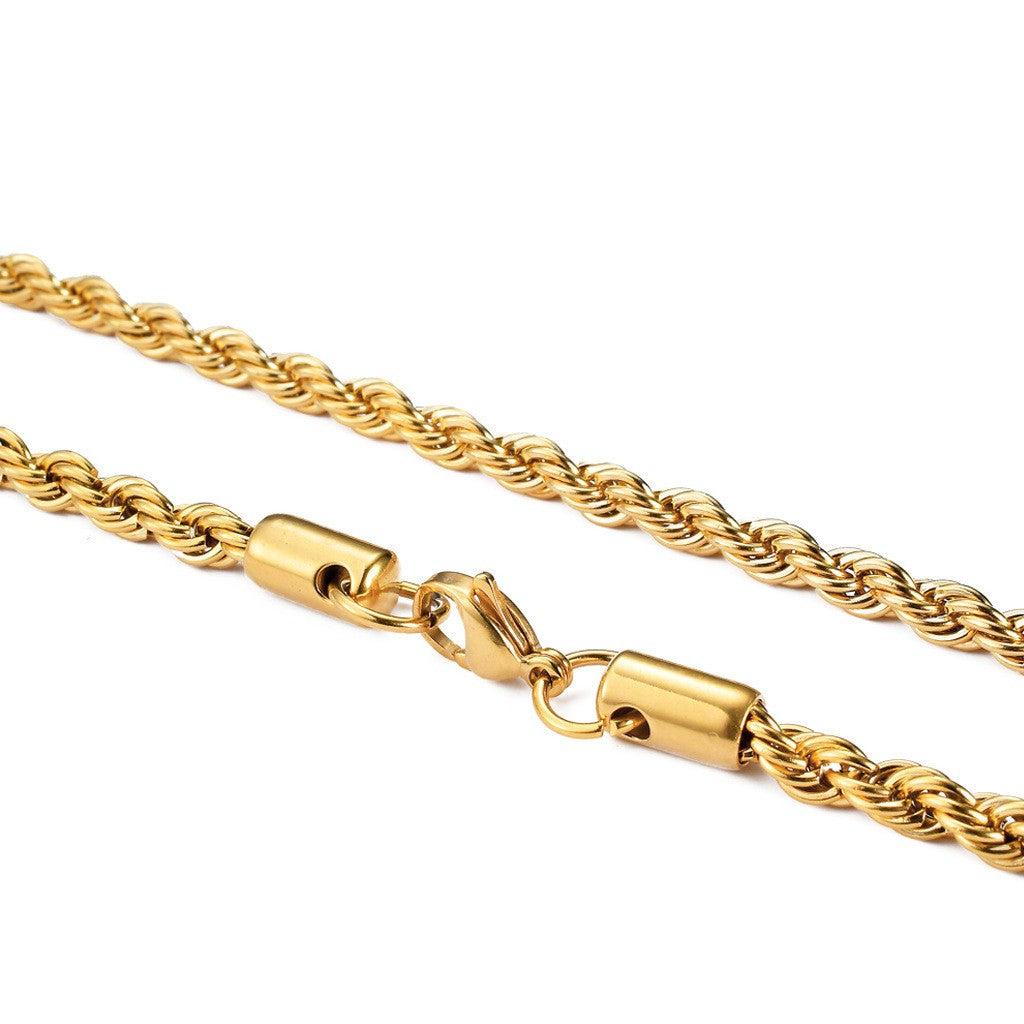 2/3/4/5/6 MM Rope Chain Necklaces For Men Women Twisted Sigapore Links Choker Basic Casual Punk Rock Stainless Steel Jewelry