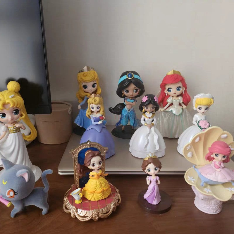 Bandai Disney The Little Mermaid Anime Qposket Characters Ariel Glitter Line Action Figure Collectible Model Toys Birthday Gift