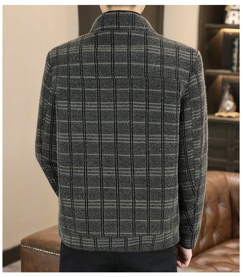 2023 Winter Plaid Woolen Jackets Men Fashion Slim Fit Thickened and Warm Trench Coat Casual Business Streetwear Overcoat M-4XL