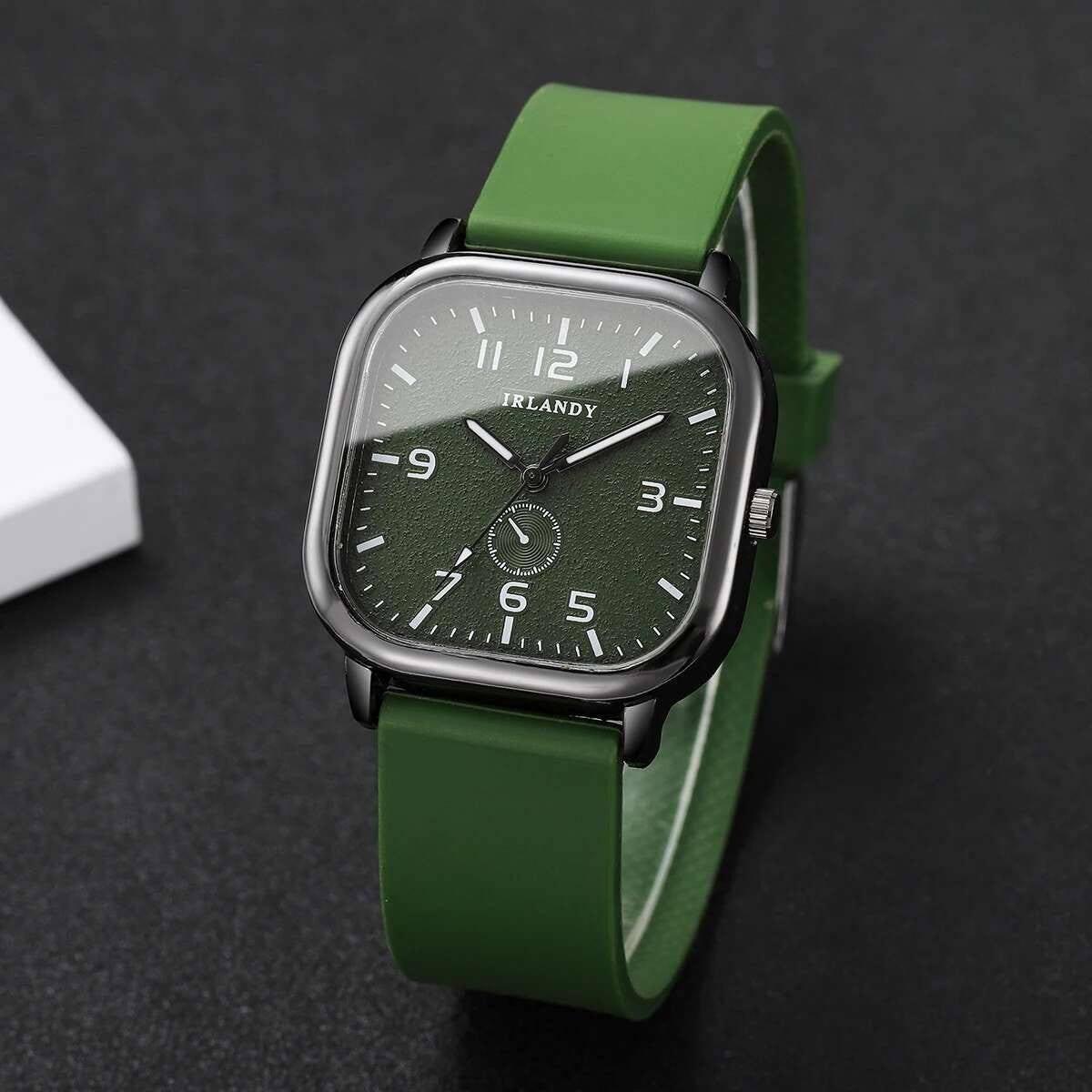 1/2/3PCS Fashion Square Women Watches Casual Silicone Strap Quartz Watches Sports Wristwatch For Men Women Students?Without Box?
