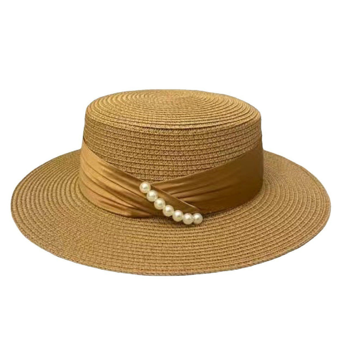 2024 Summer French Elegant Beach Straw Hats for Women Visor Fitted Hat Brim Jazz Travel Pearl Female Casual Panama Hat Suncap