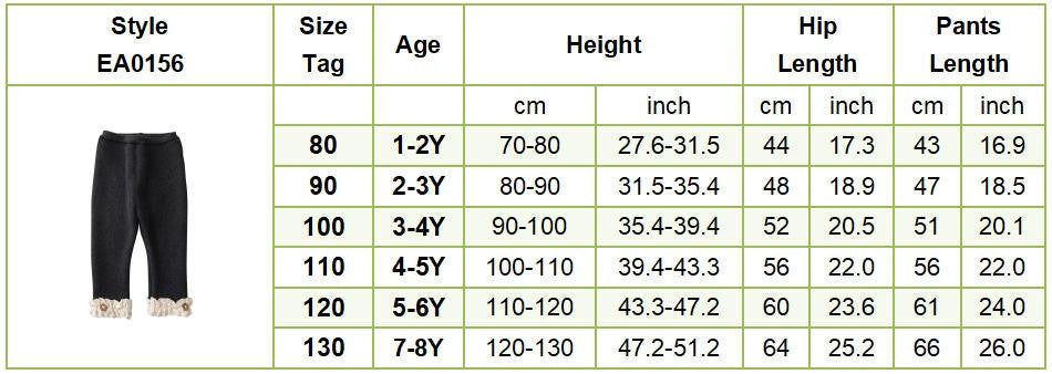 Girls Fleece Lined Leggings Children Fashion Lace Trim Slim Fit Thermal Pants Kids Winter Warm Outwear Casual Clothes