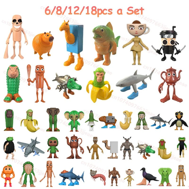 Italian Brainrot Tung Sahur Figure Toy Tralalero Tralala Figures Bombardino Crocodilo Shimpanzini Bananini Model Decor Doll Gift