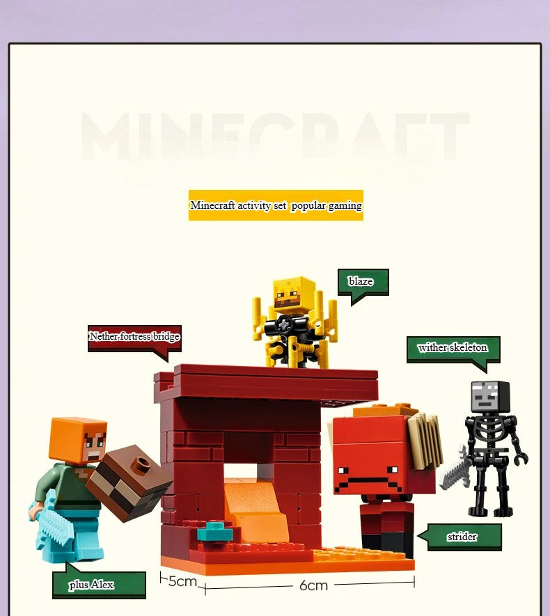 LEGO® Minecraft® Nether Lava Battle Set Big Build-and-play Fun for Boys Girls Aged 6+ Birthday Christmas Gift 21266 99 Pieces