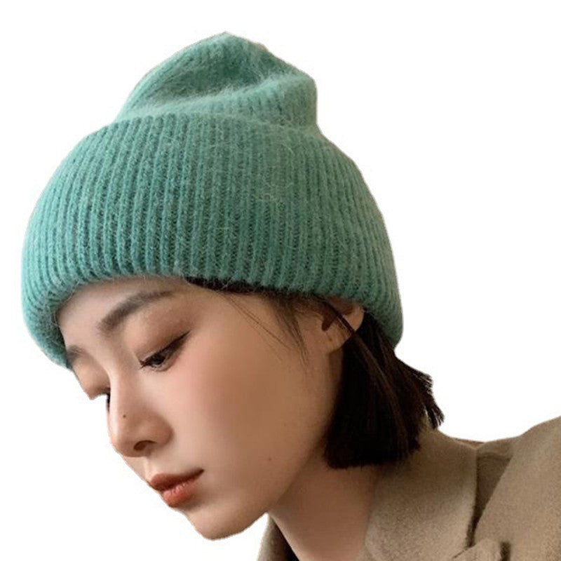 Rabbit Fur Beanies Soft Warm Fluffy Winter Hat for Women Angora Knitted Hat Skullies Beanies Female Bonnet Woman Knit Cap