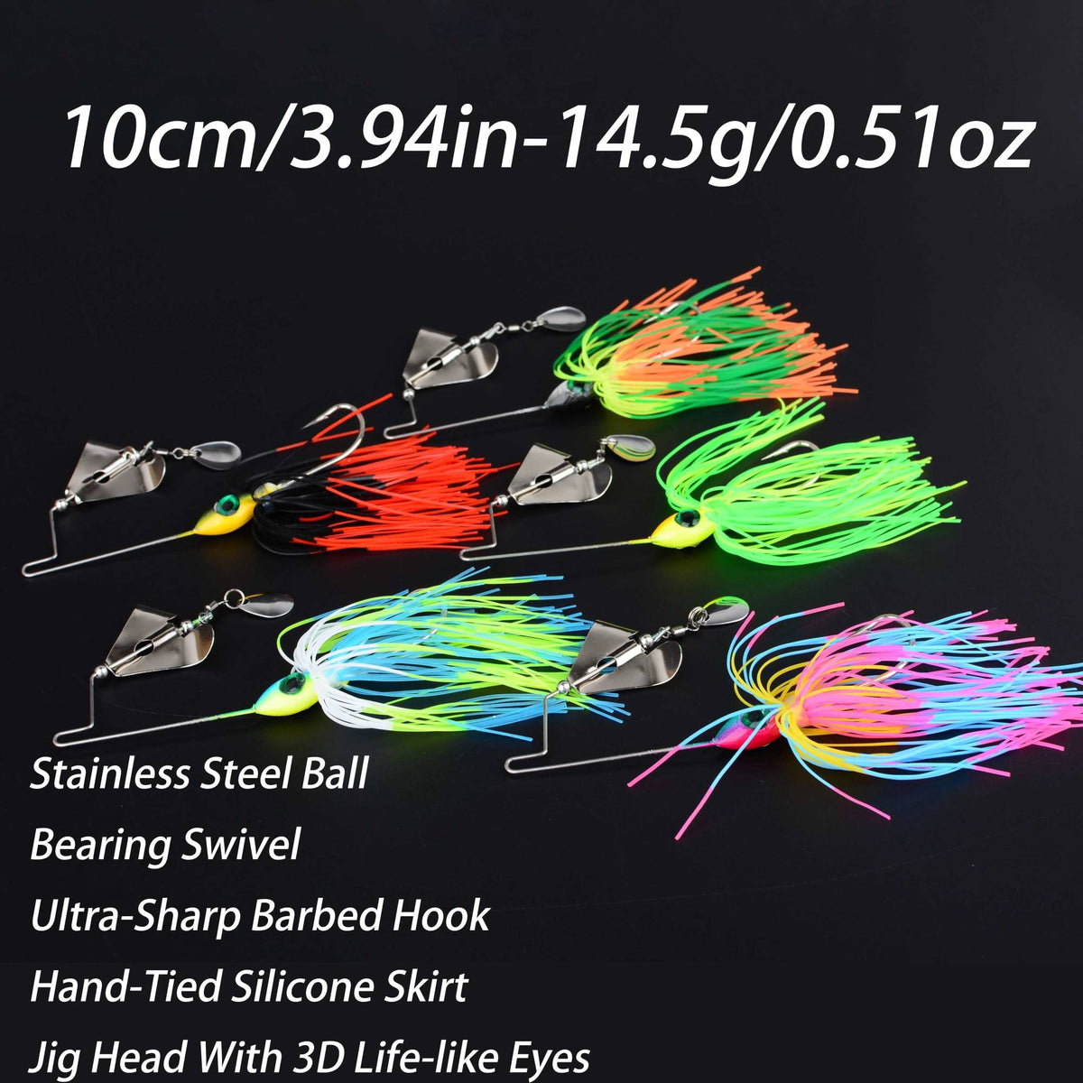 5Pcs Spinner bait Bass jig Weedless fishing lure Buzzbait wobbler chatterbait for bass pike walleye fish Tackle
