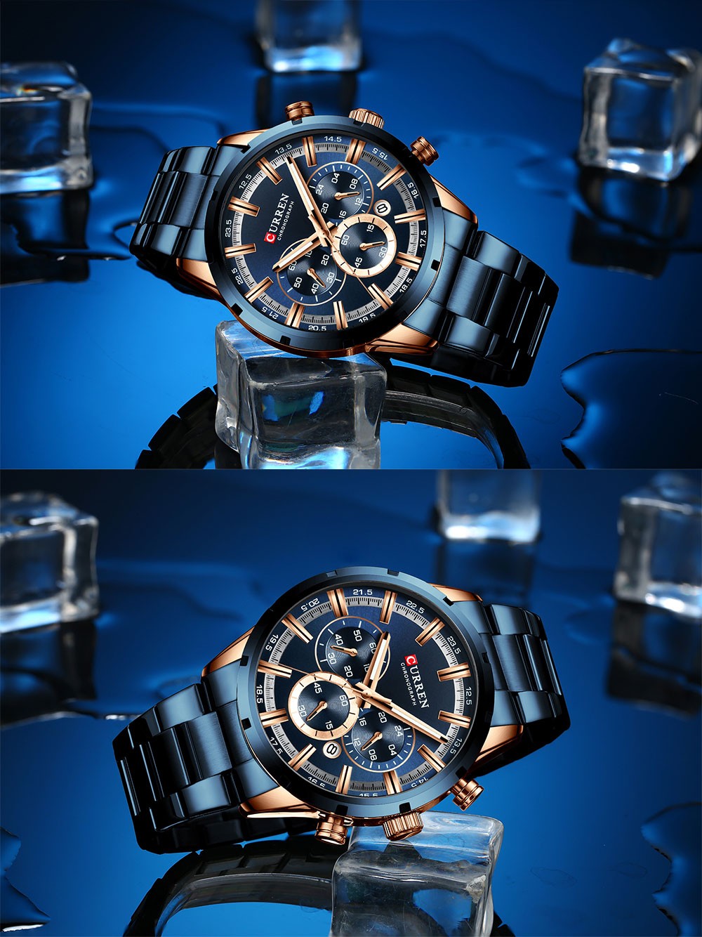 CURREN Men Watch Top Brand Luxury Sports Quartz Mens Watches Full Steel Waterproof Chronograph Wristwatch Men Relogio Masculino