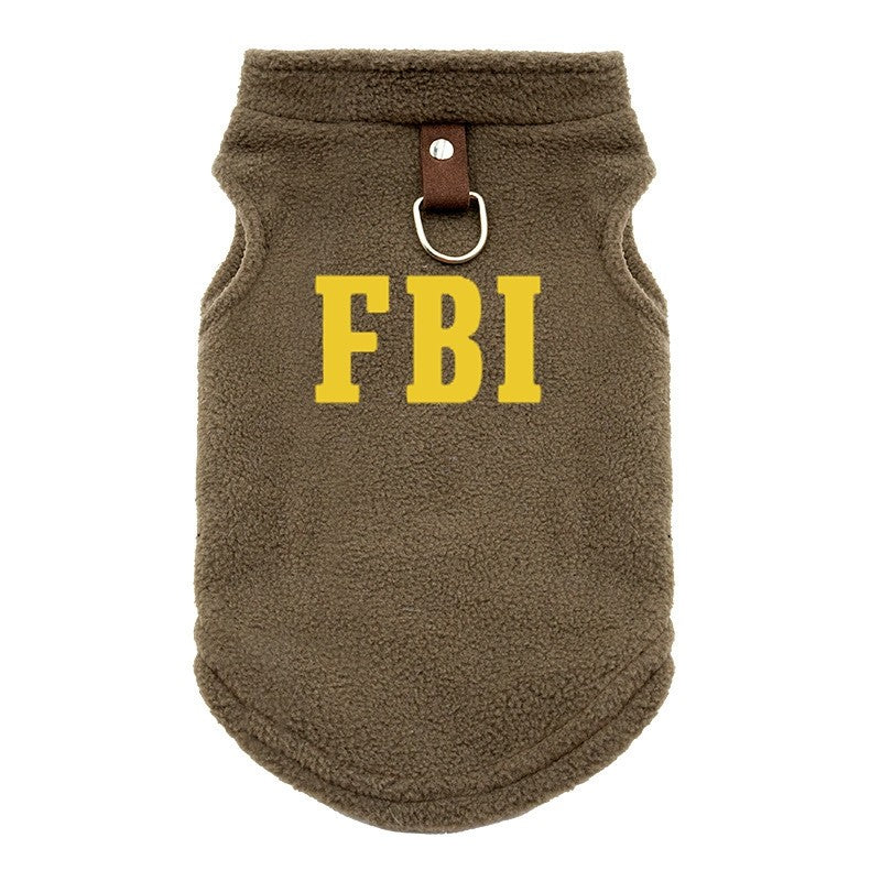 FBI Soft Dog Clothes Vest Warm Puppy Dogs Vest Cloak Pet Winter Clothing Jacket Coat Small Medium Dogs Outfit Chihuahua S-XL