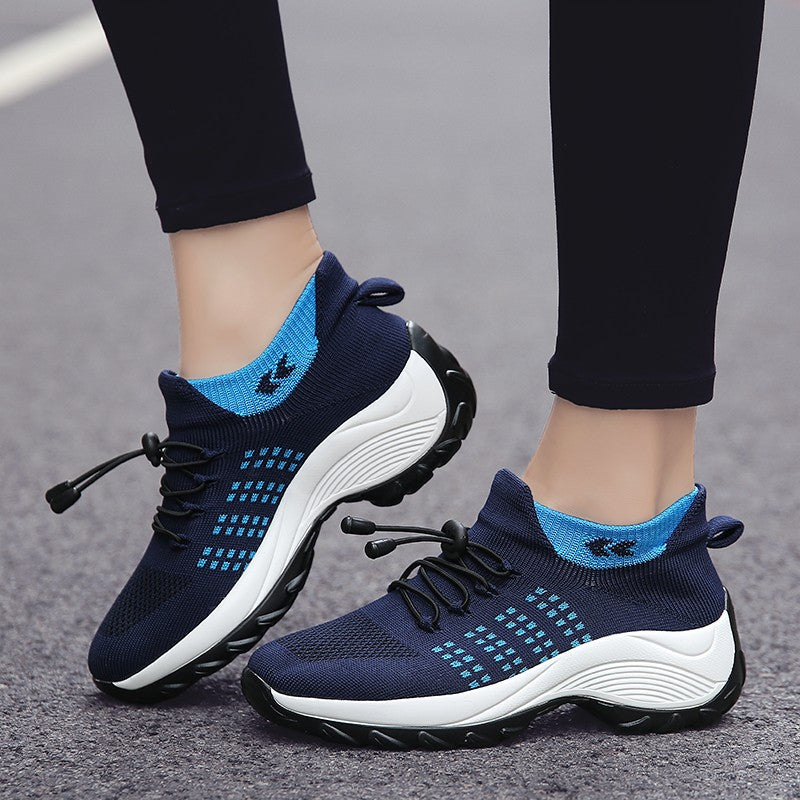 Oiaano Barefoot Womens Walking Shoes GreySock Casual Ladies Fashion Sneakers Comfort Slip On Air Cushion Platform Lightweight