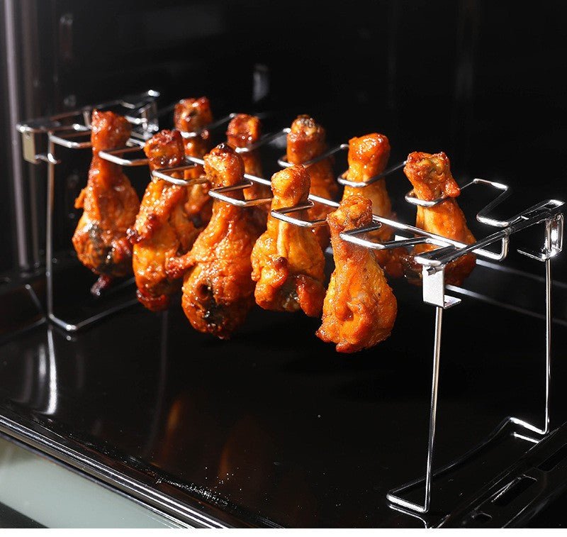 1pc Grill Rack, Stainless Steel Rack Chicken Leg For Oven, Barbecue Tools, Kitchen Supplies