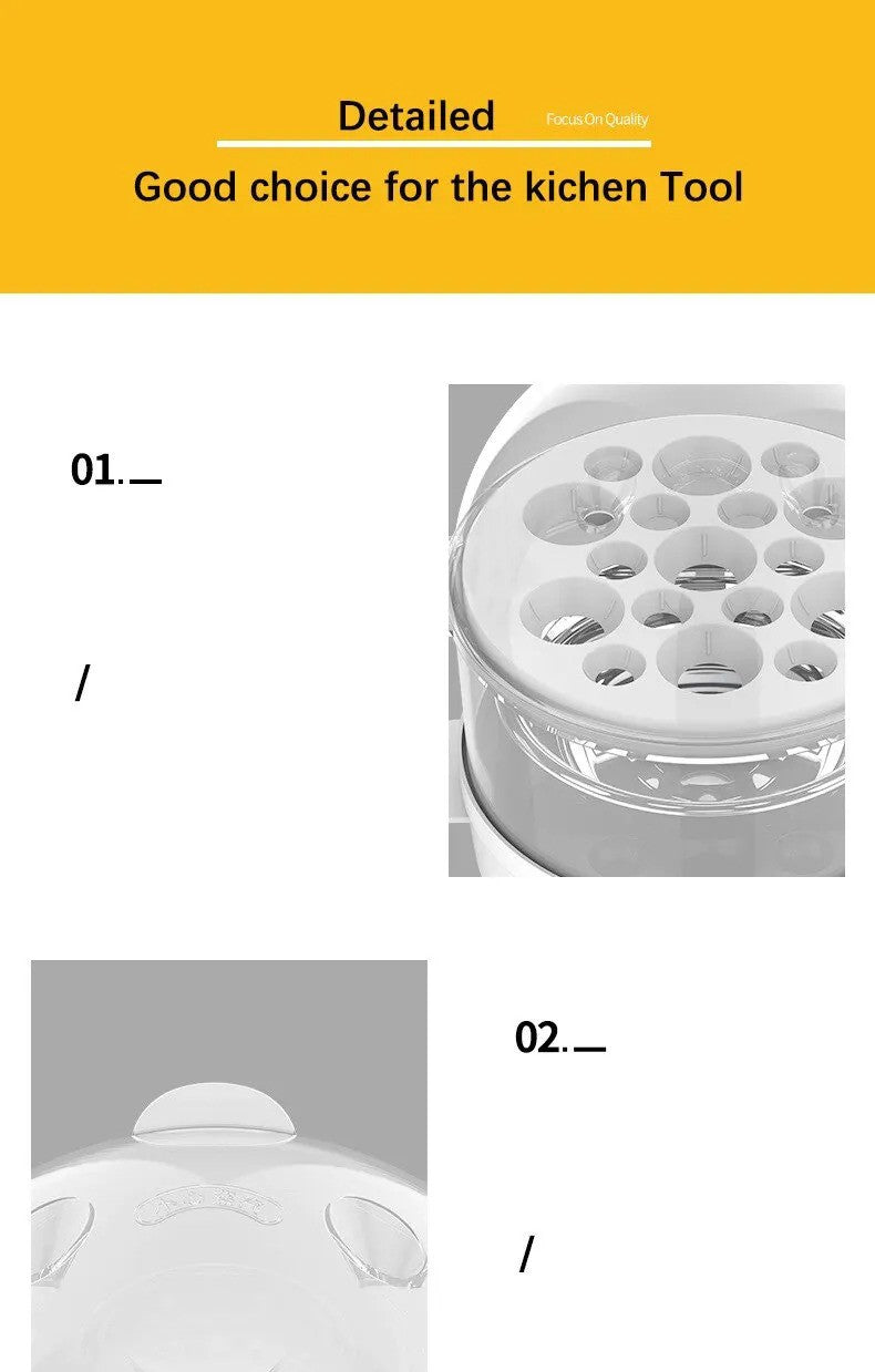 Egg Cooker Multifunctional Electric Egg Boiler Double Layers Egg Cooker Mini Steamer Poacher Kitchen Cooking Breakfast Machine