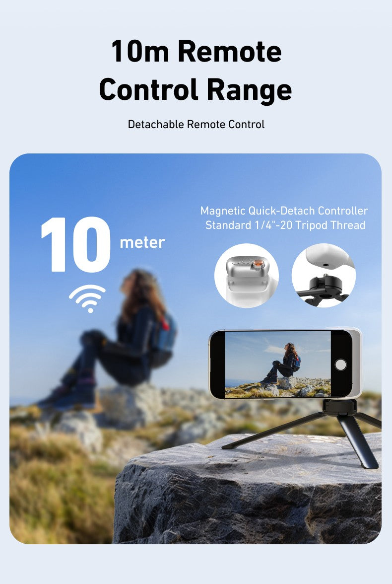 Fun Shot Magnetic Grip, Ergonomic Style Phone Camera Grip with Detachable Remote, Expandable Functionality for iPhone/Android