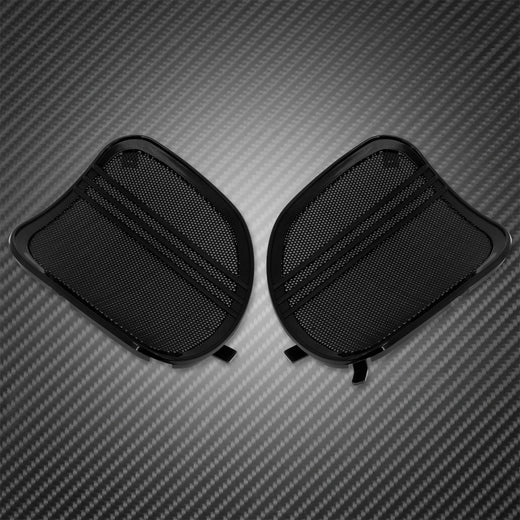 Motorcycle Black Tri-Line Speaker Grills Horn Cover Trim Mesh For Harley Touring CVO Road Glide FLTRX Special FLTRXS 2015-2023