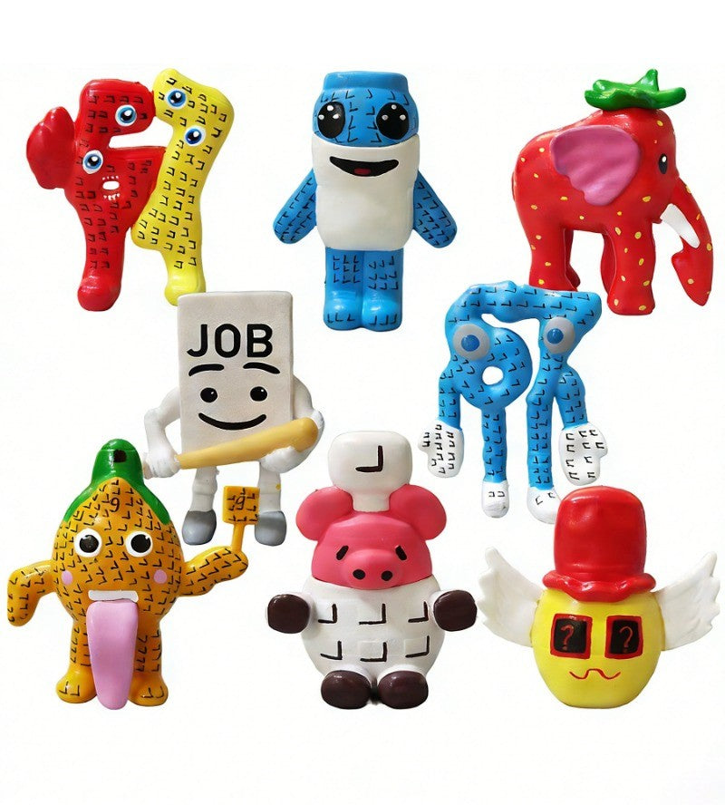 Set Steal A Brainrot W Or L Figure Toy Cartoon 77 67 Job Action Figures Strawberry Elephant Model PVC Decoration Doll Kids Gift
