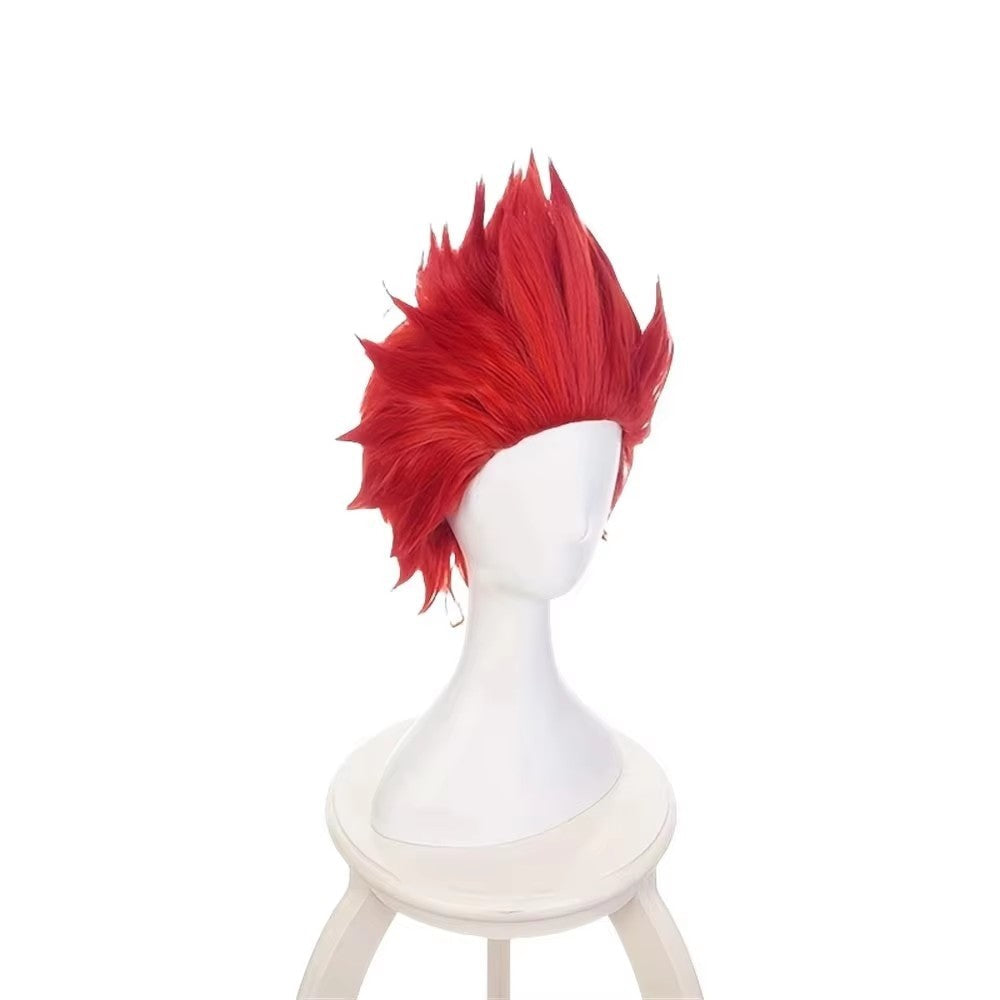 Anime Cosplay Kirishima Eijiro Wig Short Straight Red Synthetic Hair Peluca For Frieren Festival Role Play Props