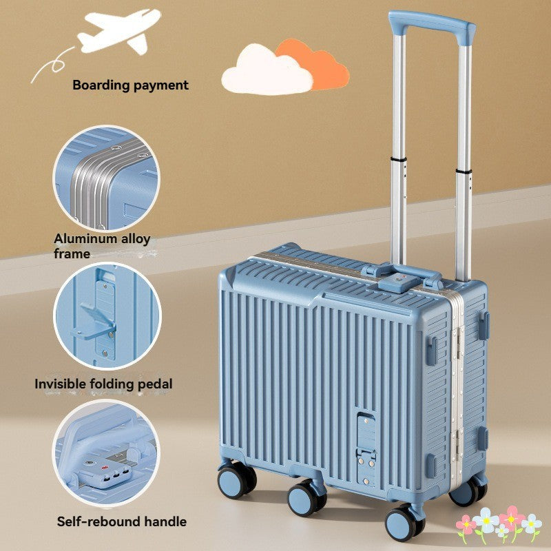 Children's luggage, a 20-inch aluminum frame carry-on suitcase for girls, a boy's travel code suitcase for kids
