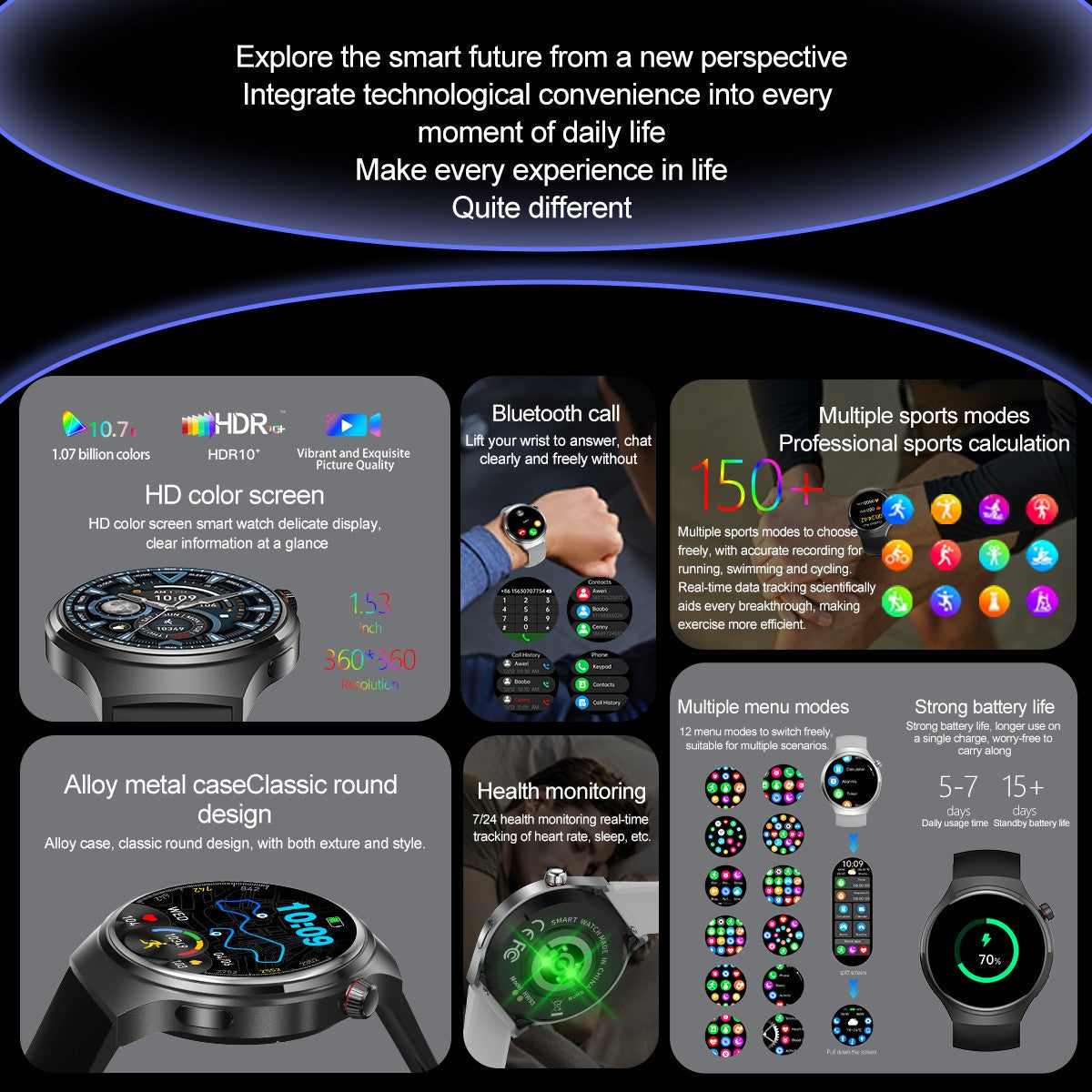 2025 New Watch 4 GT Series Smart Watch Men AMOLED Screen Heart Rate Health Monitoring Bluetooth Call Business Smartwatch Man