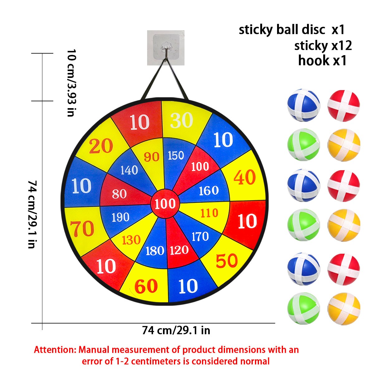 12 sticky ball dart disc sets, indoor and outdoor toys, parent-child interaction, birthday gifts, party games, supplies